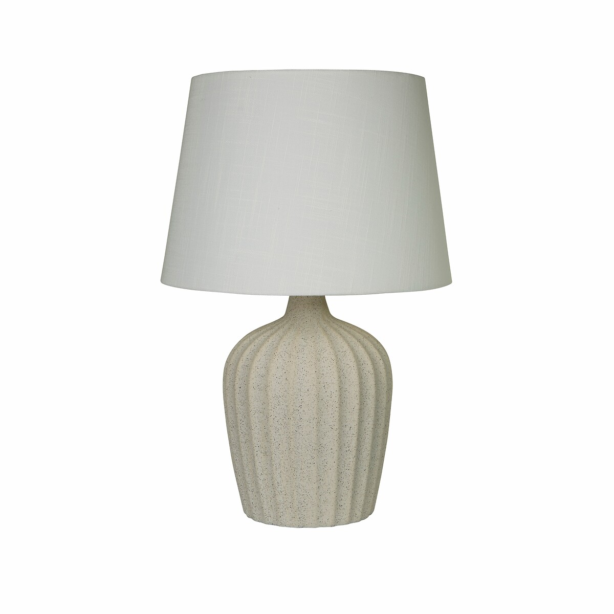 Pantin Large Fluted Ceramic Table Lamp with Tapered Shade cream, SO'HOME
