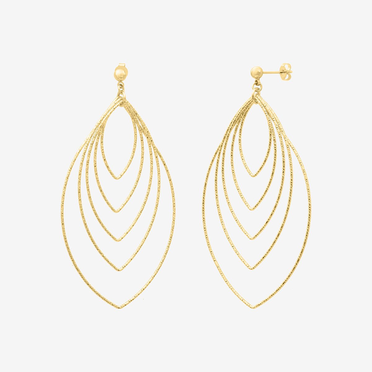 Boucles d'oreilles dorées ellipse grand modèle - disco doré, CAROLINE NAJMAN