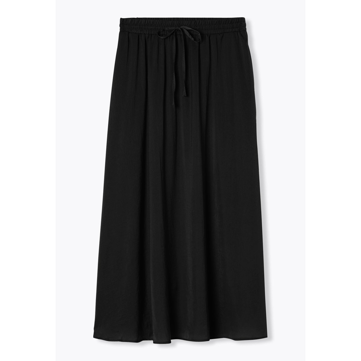 Jupe longue unie soyeuse noir, PROMOD