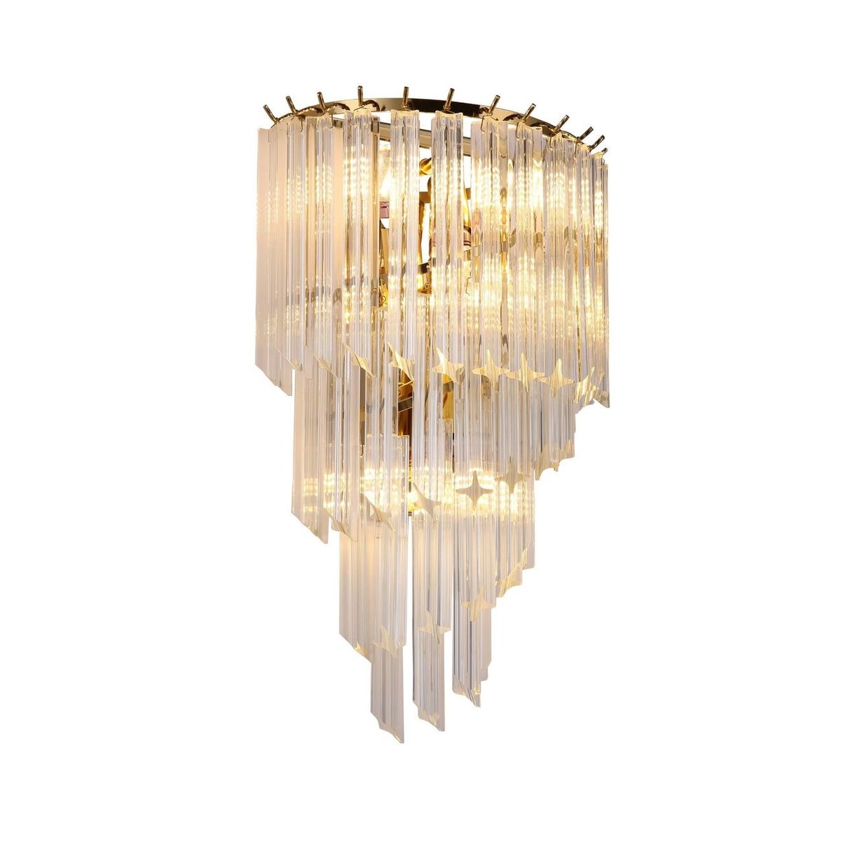 Applique chic à pampilles en cristal - ZEPHIA transparent et doré, KOSILUM