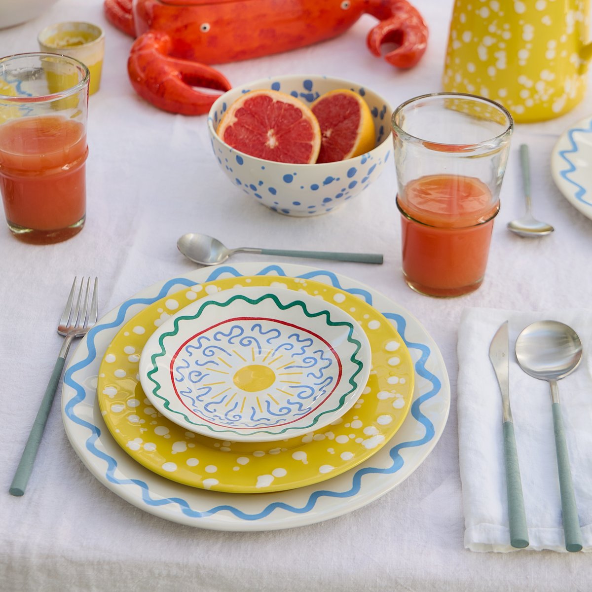 Assiette Apéritive Sun Summer Bliss multicolore, COSTA NOVA
