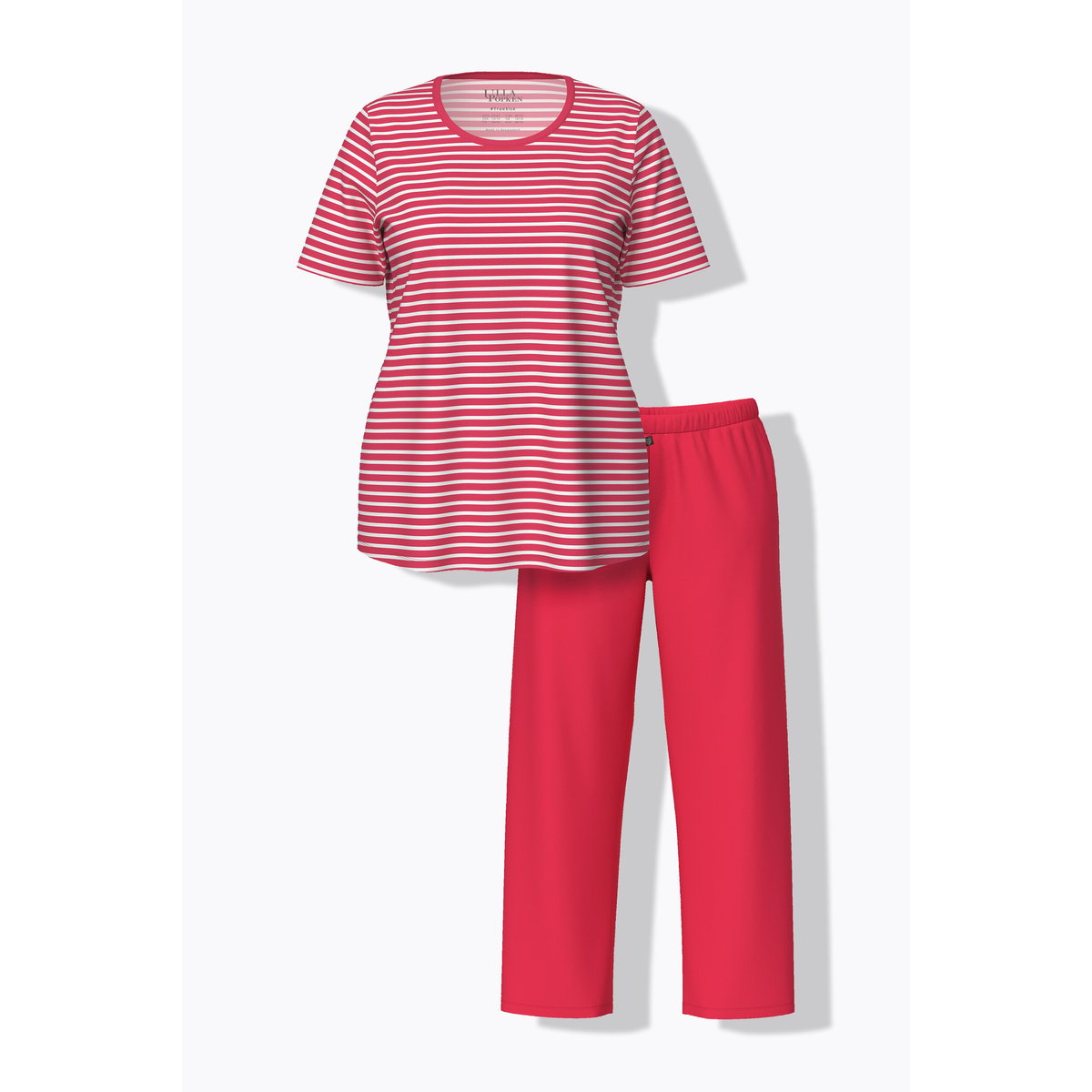 Pyjama 2 pièces en coton bio rouge fuschsia, ULLA POPKEN