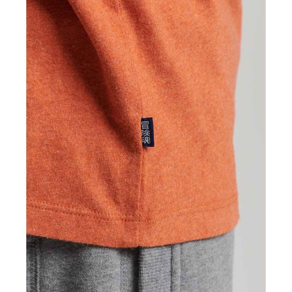 T-shirt Logo Essential en Coton Bio orange rouille chiné, SUPERDRY
