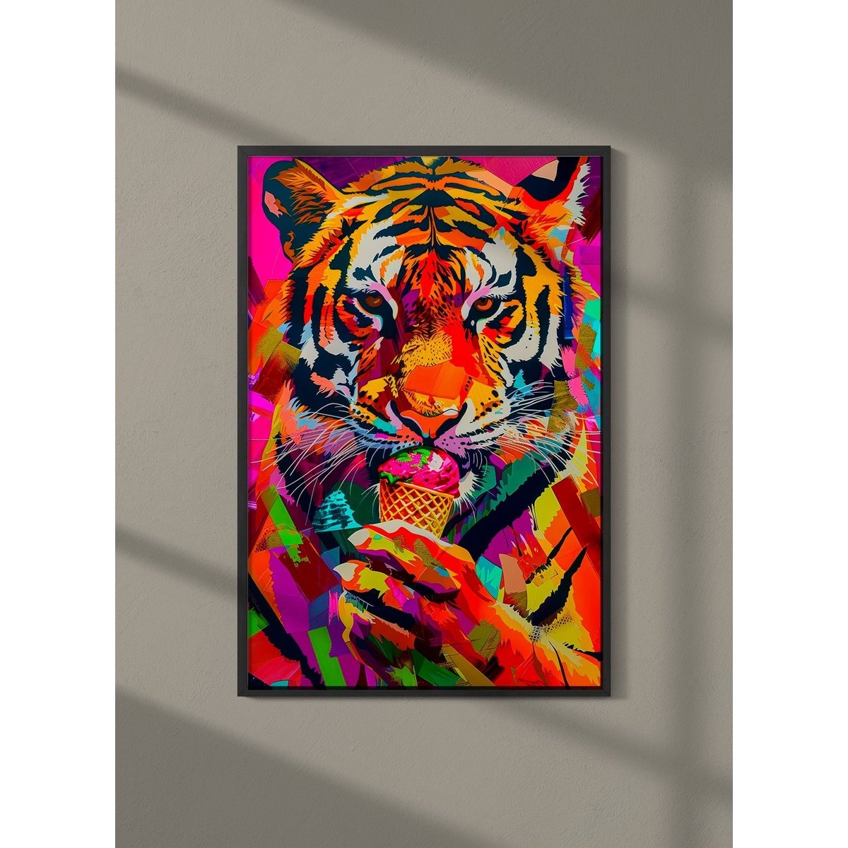 Affiche Tigre Pop Art blanc, L'AFFICHERIE