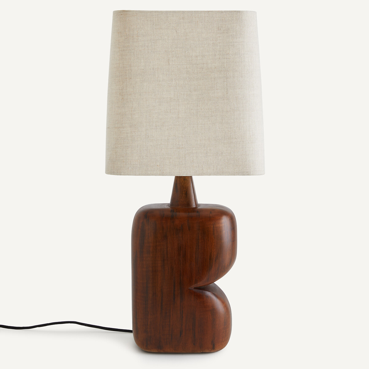 Lampe à poser en manguier et lin, Gyra noyer, AM.PM