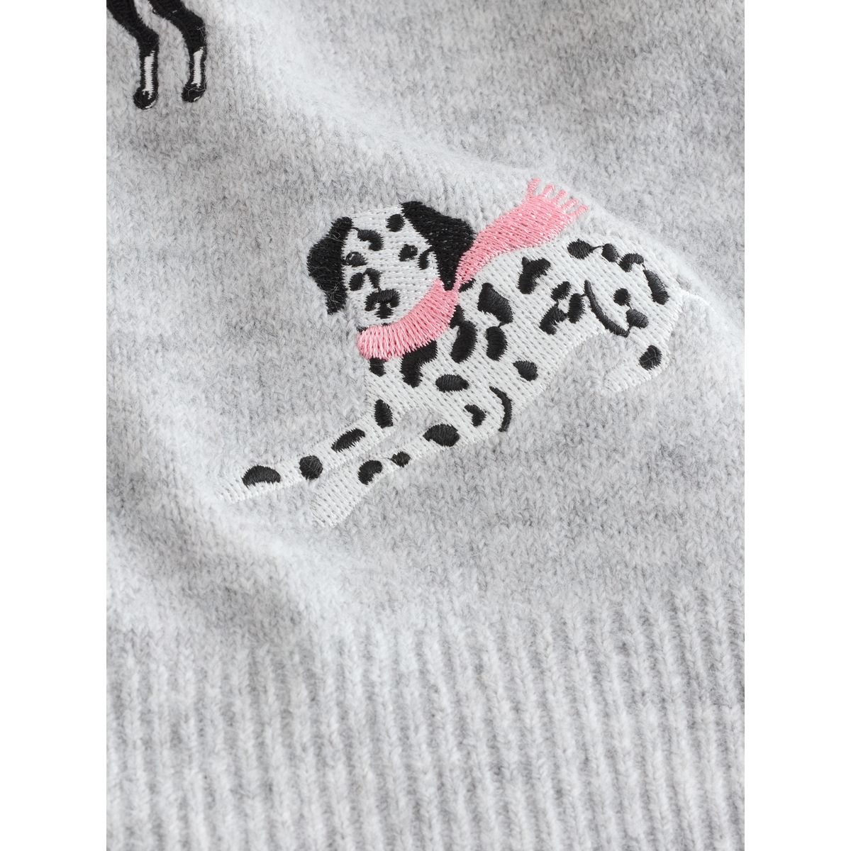 Pull en tricot broderie chien gris, NEXT