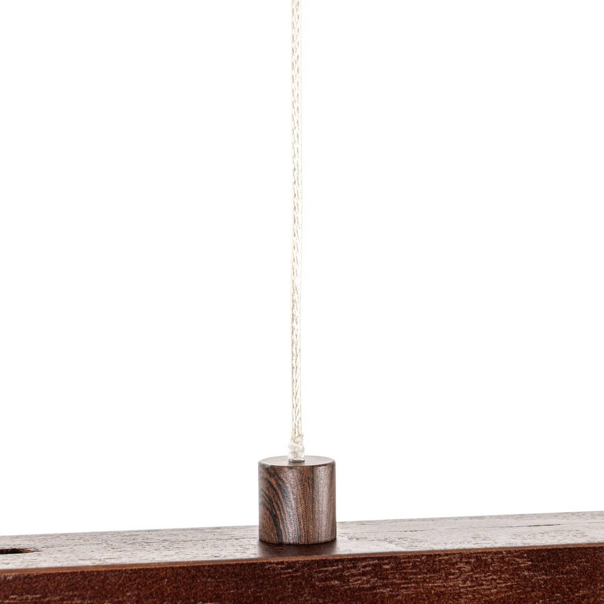 Suspension en bois traditionnelLED, Nihalo noyer, noir, blanc, LUCANDE