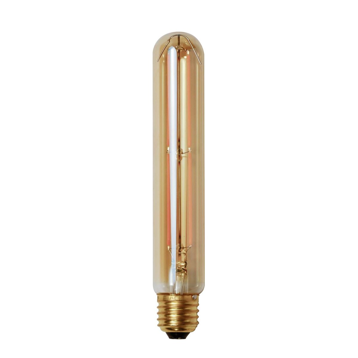 Ampoule tube 18,5 cm ambré LED filament lumière chaude (E27) transparent, PIER IMPORT