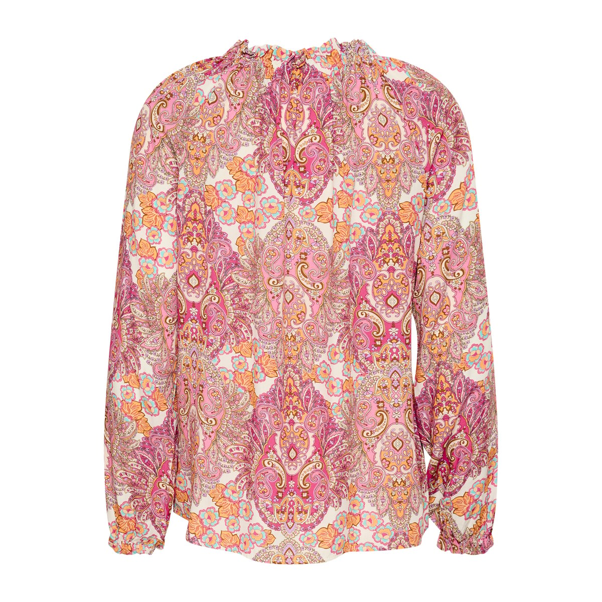 Long sleeved blouse rose cachemire, CREAM