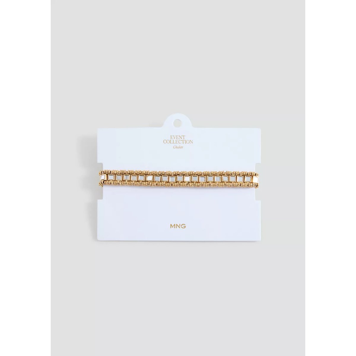 Collier métallique à perles effet miroir or, MANGO TEEN