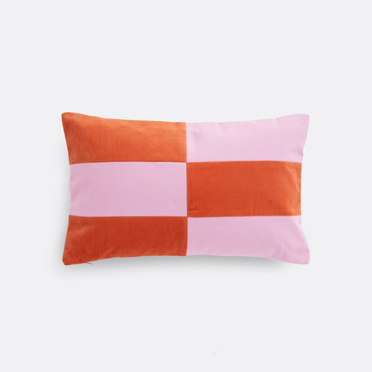 Housse de coussin en velours, TABAKA orange/rose, LA REDOUTE INTERIEURS