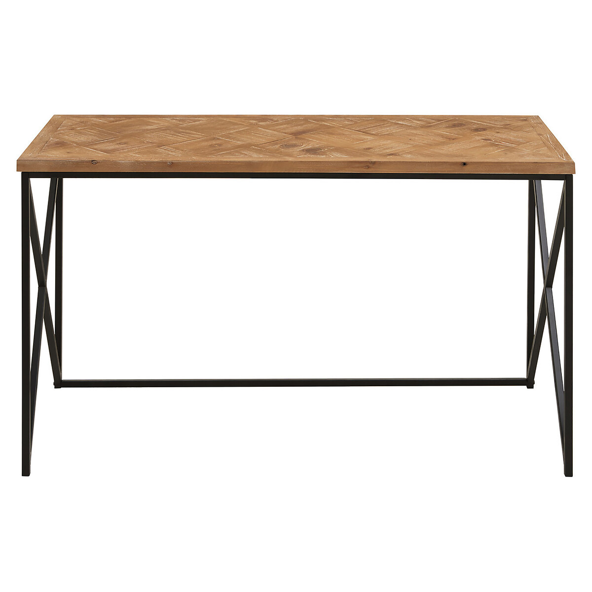 Parquet Fir Wood Console Table brown              , SO'HOME