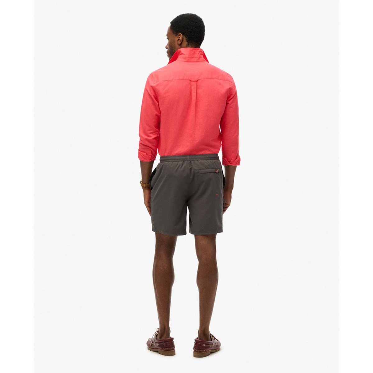 Short de bain à motif Sport longueur 43 cm anthracite, SUPERDRY