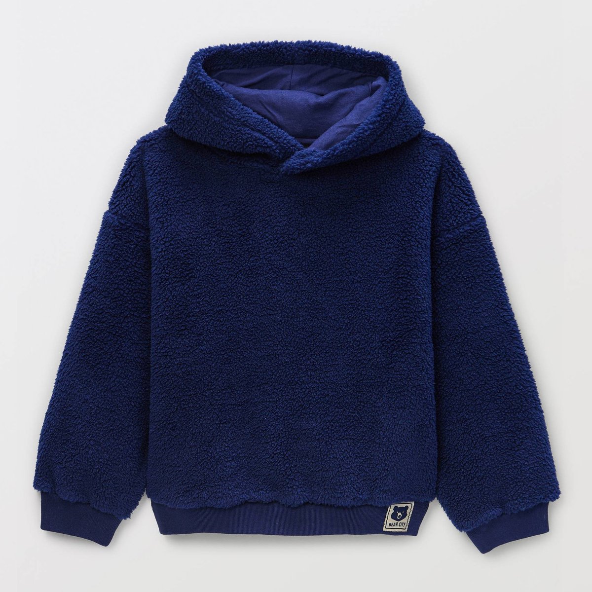 Sweat à capuche imprimé contenant du coton BIO GOTS marine, MONOPRIX