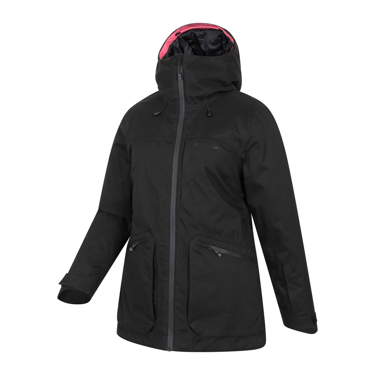 Blouson de ski motif/style texturé VERBIER noir, MOUNTAIN WAREHOUSE