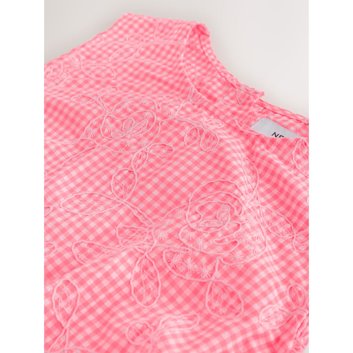 Haut vichy avec broderie rose/blanc, NEXT