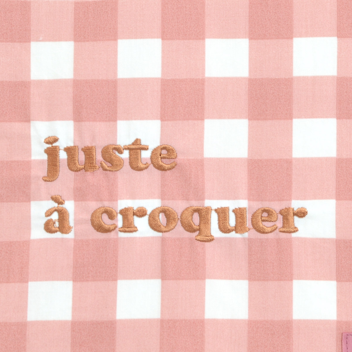 Bavoir élastiqué vichy JUSTE A CROQUER rose, LITTLE CREVETTE