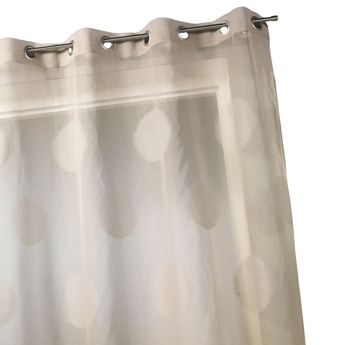 Voilage à gros pois ton sur ton taupe, HOME MAISON