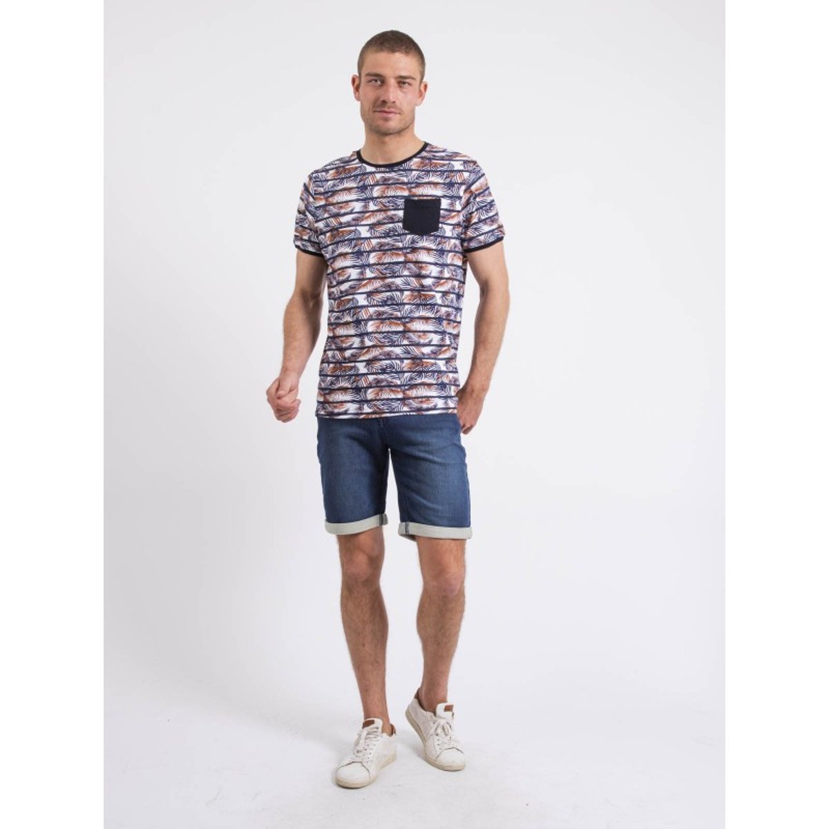 T-shirt Col Rond Nikuto bleu marine, RITCHIE