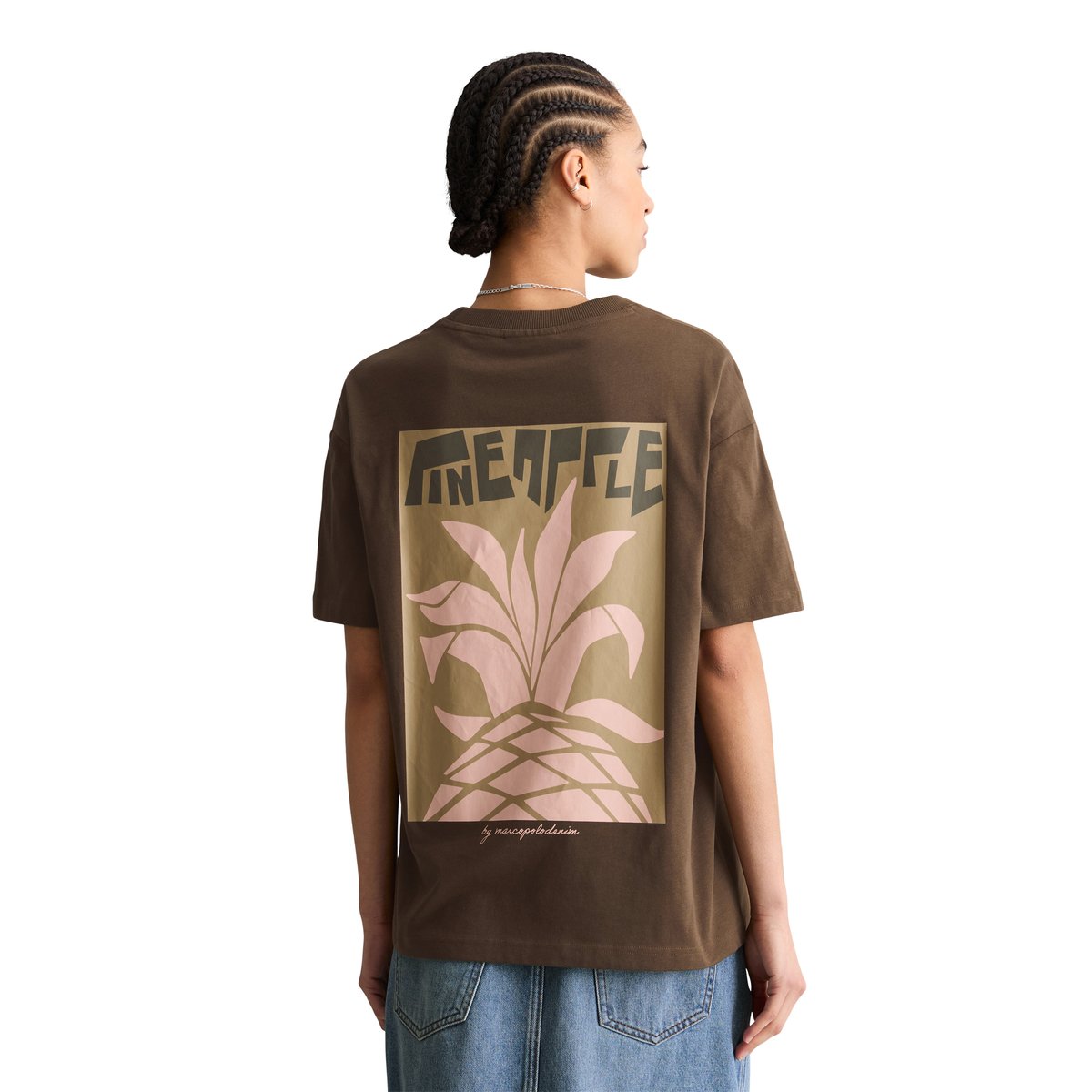 T-shirt relaxed avec impression dans le dos marron foncé, MARC O’POLO DENIM