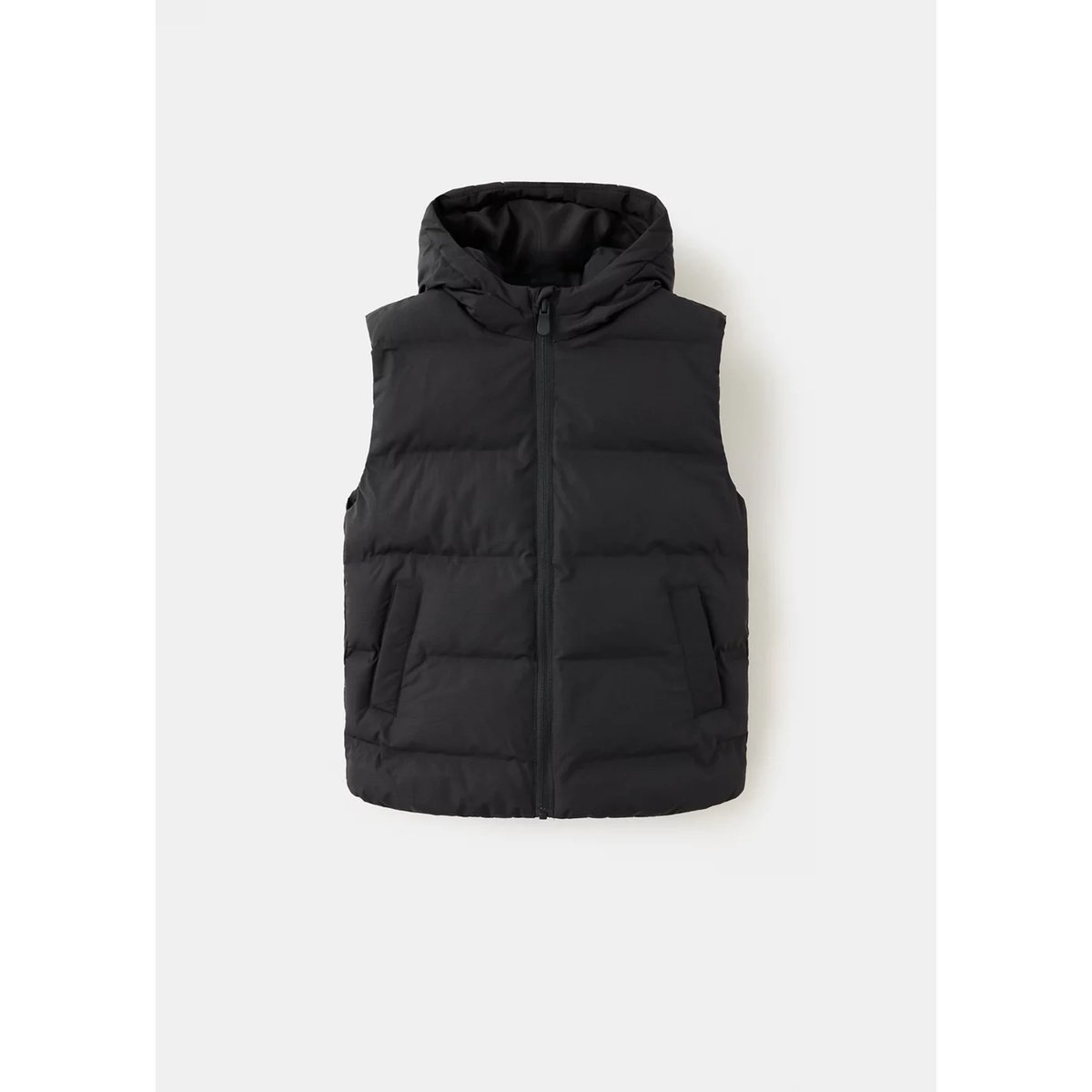 Gilet matelassé à capuche noir, MANGO KIDS