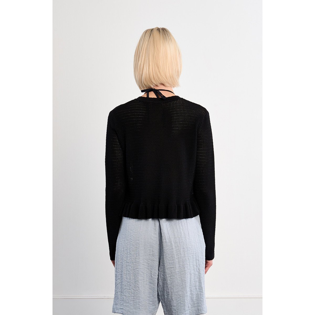Top ouvert en maille noir, LILI SIDONIO