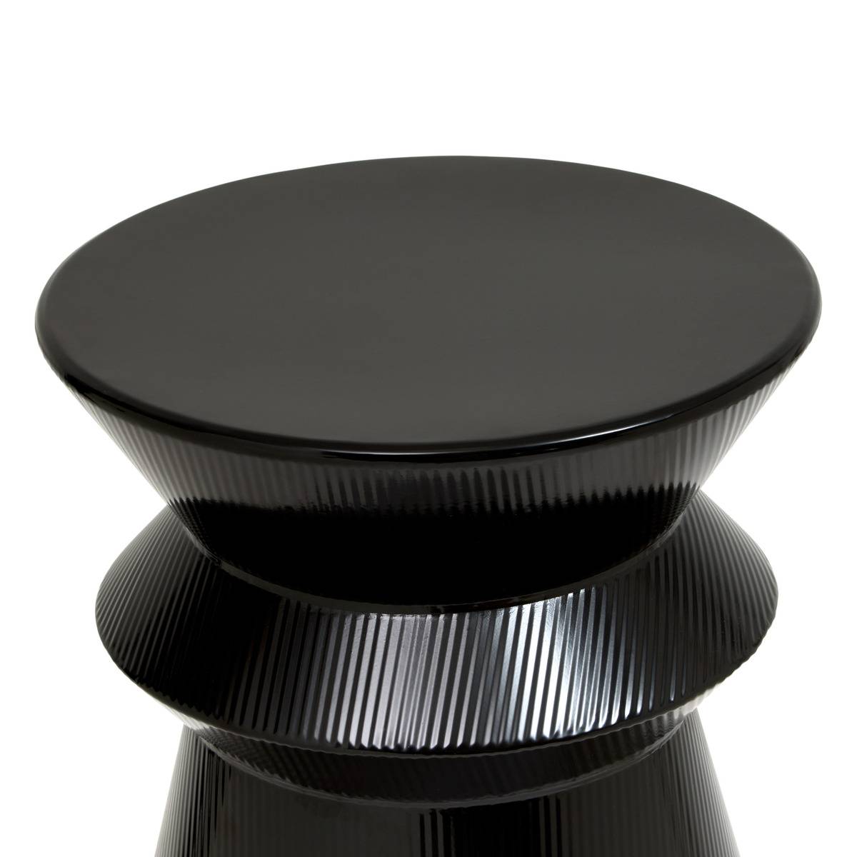 Table d'appoint ronde en acier MAYA noir, ATMOSPHERA