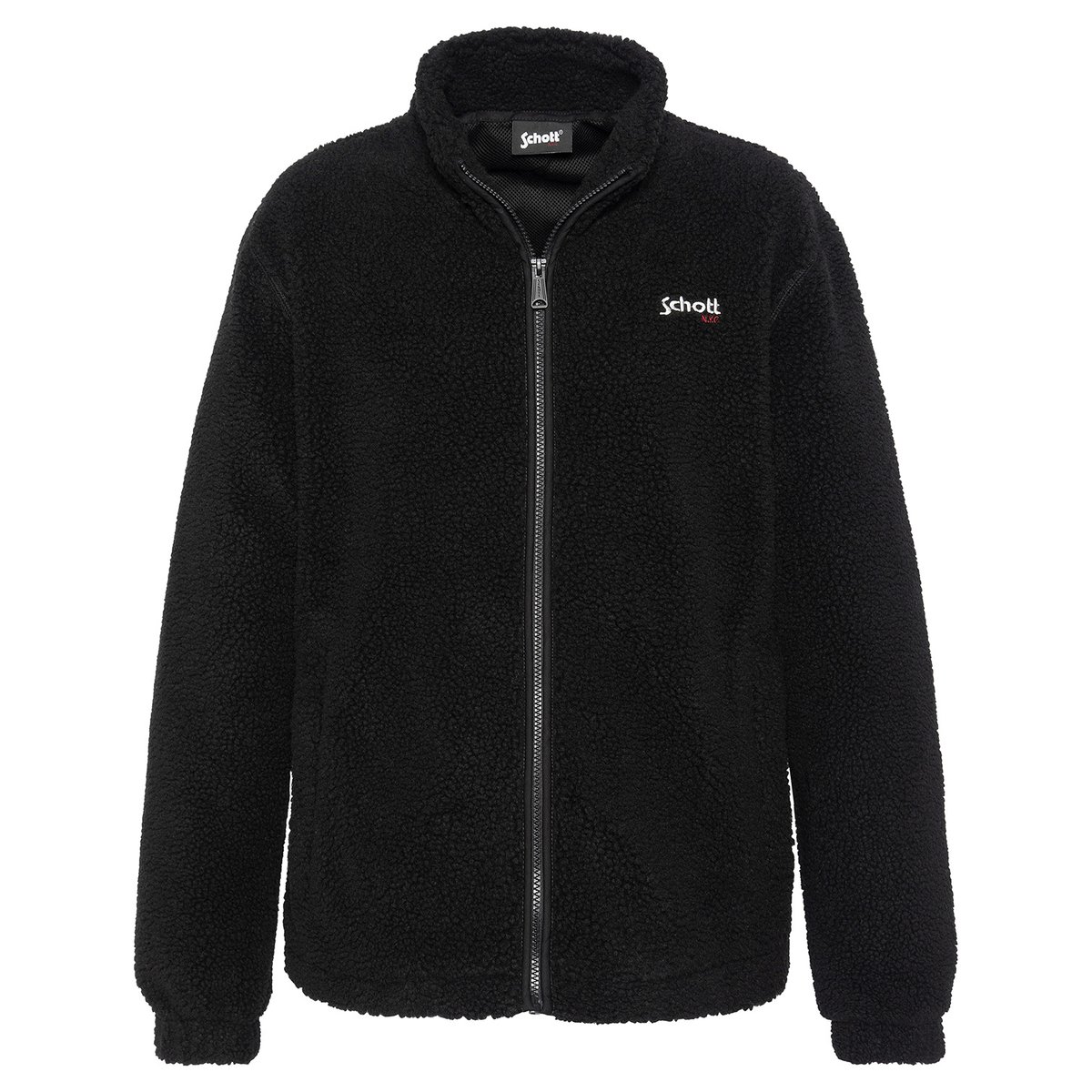Polaire zippée sherpa noir, SCHOTT