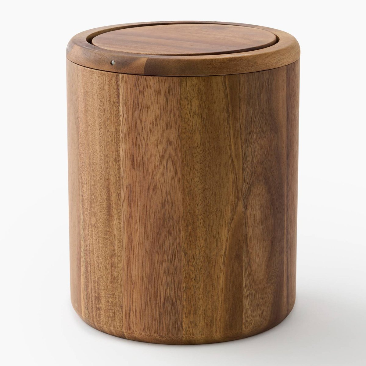 Poubelle ronde en bois foncé, 25x20cm bois fonce, MONOPRIX