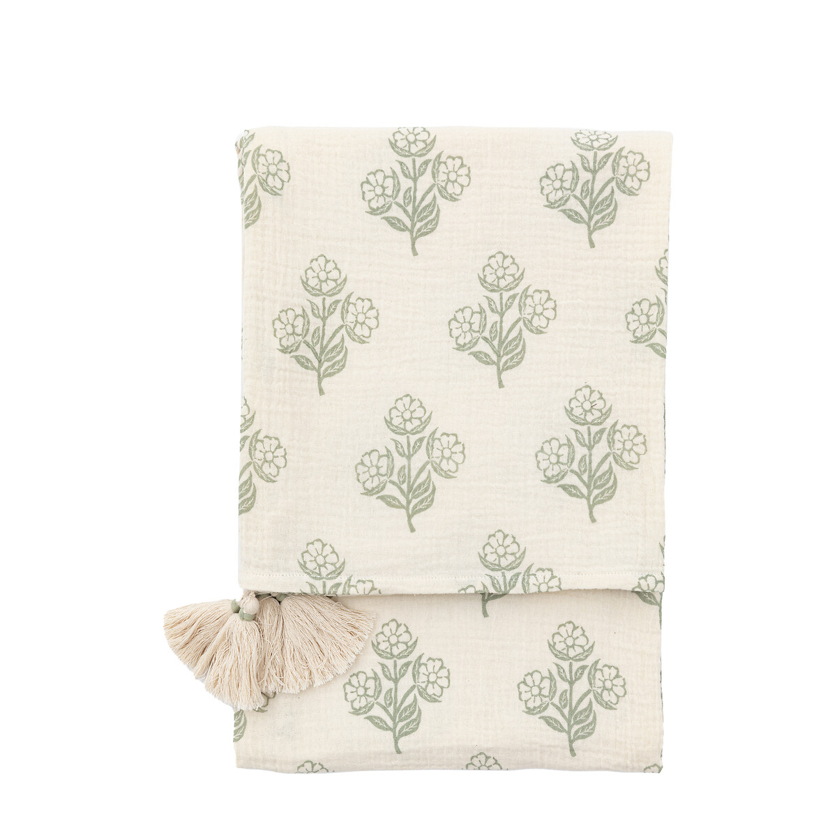 Hadley Gauze Floral Throw sage, SO'HOME