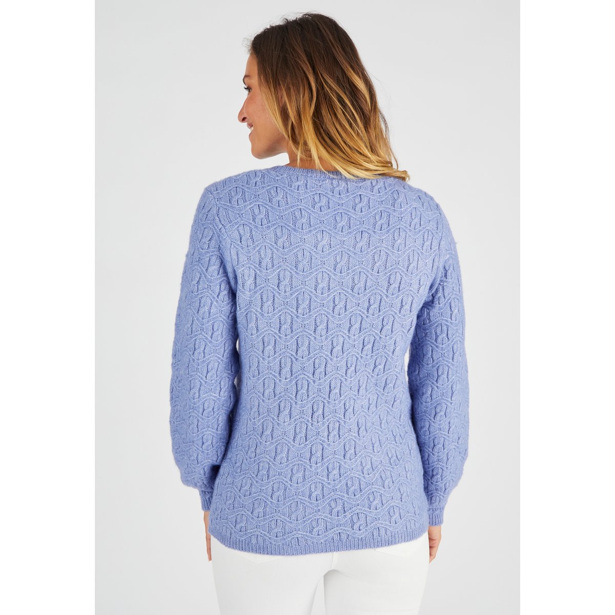 Pull maille fantaisie Thermolactyl bleu, DAMART