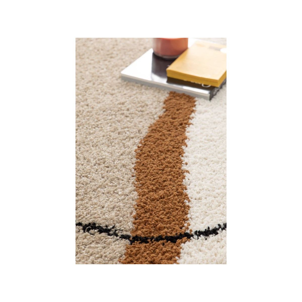 Tapis poils poils longs style , LALOU beige, BOBOCHIC