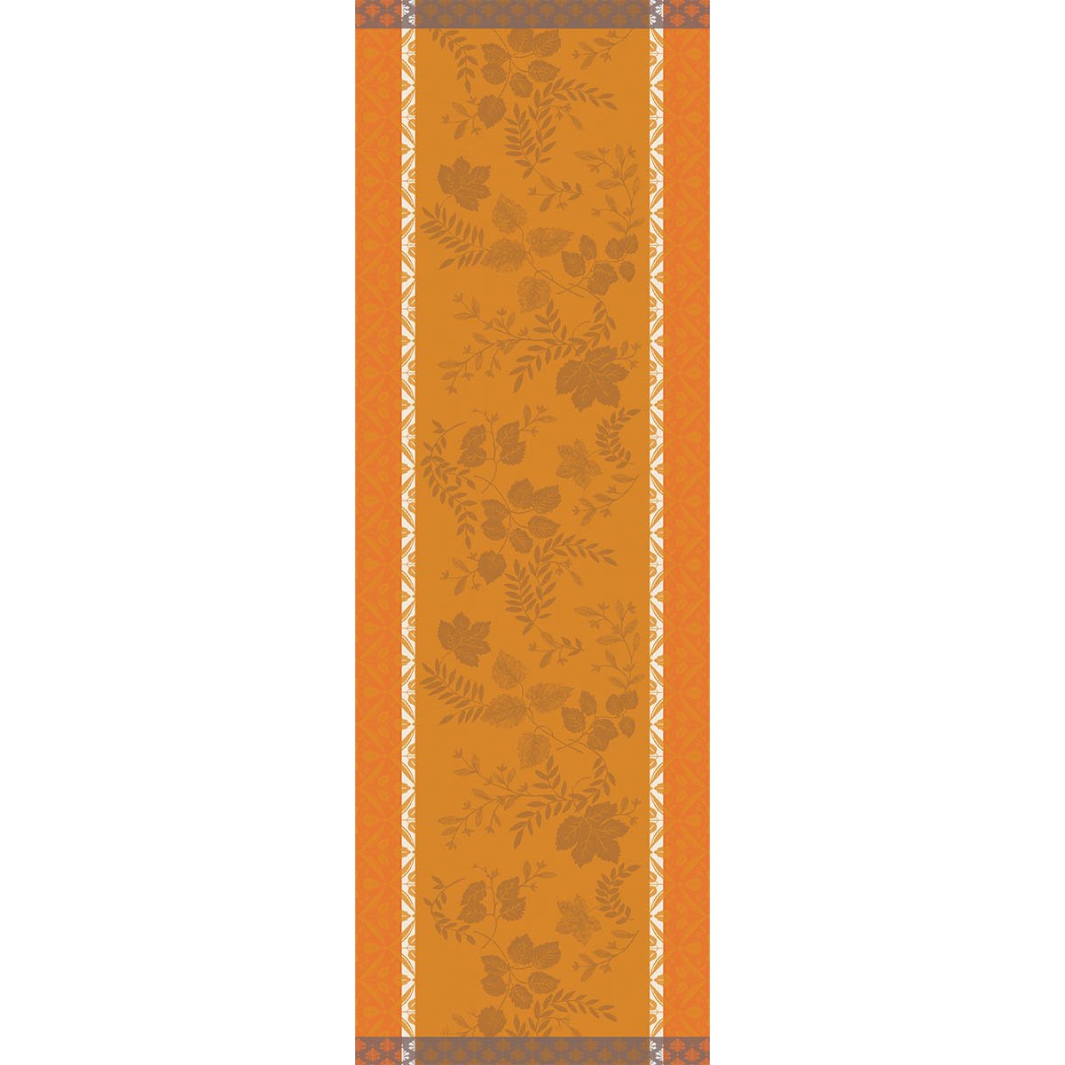 Chemin de table Manor Lane orange coloquinte, LE JACQUARD FRANCAIS