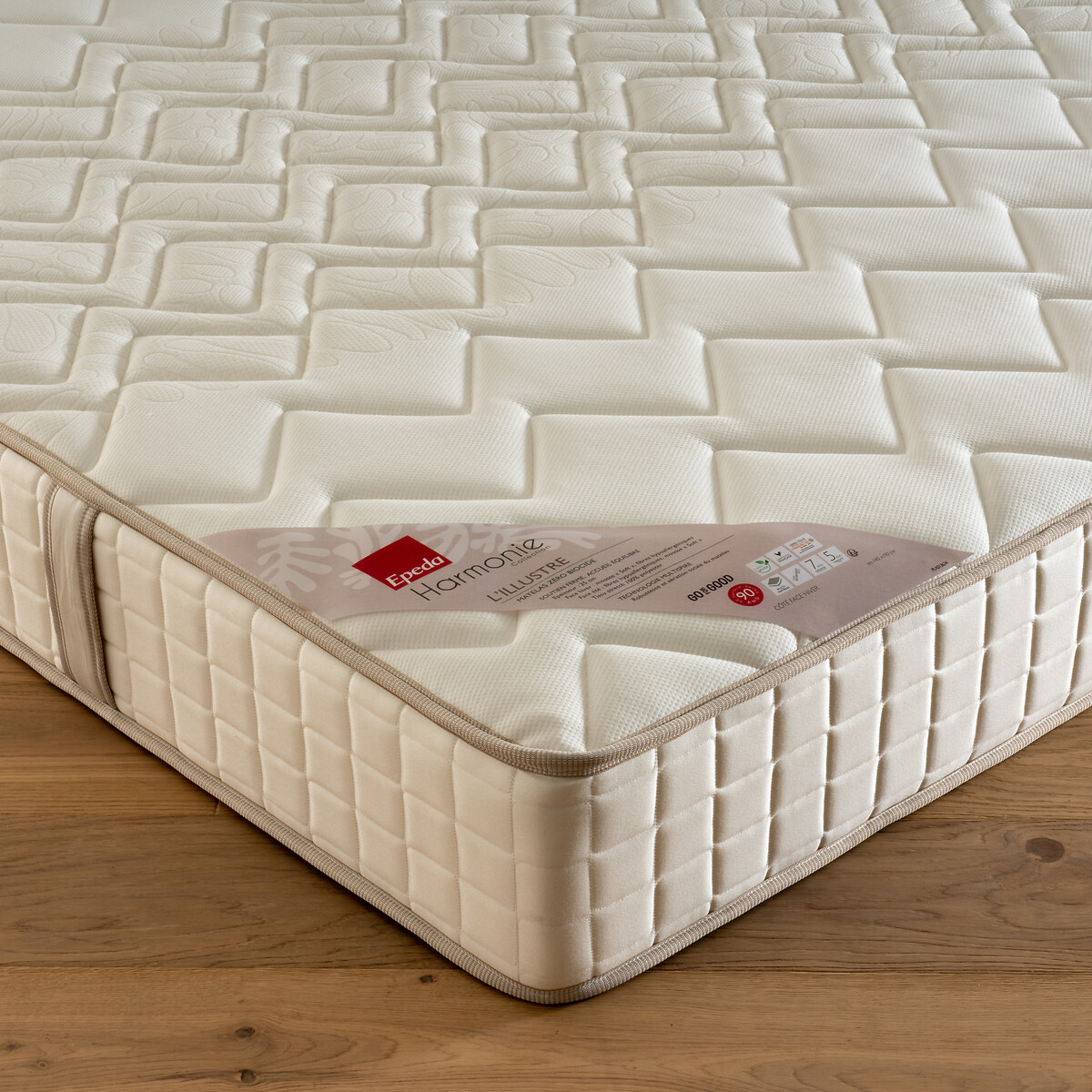 Matelas ressorts multispire L’illustre ecru, EPEDA