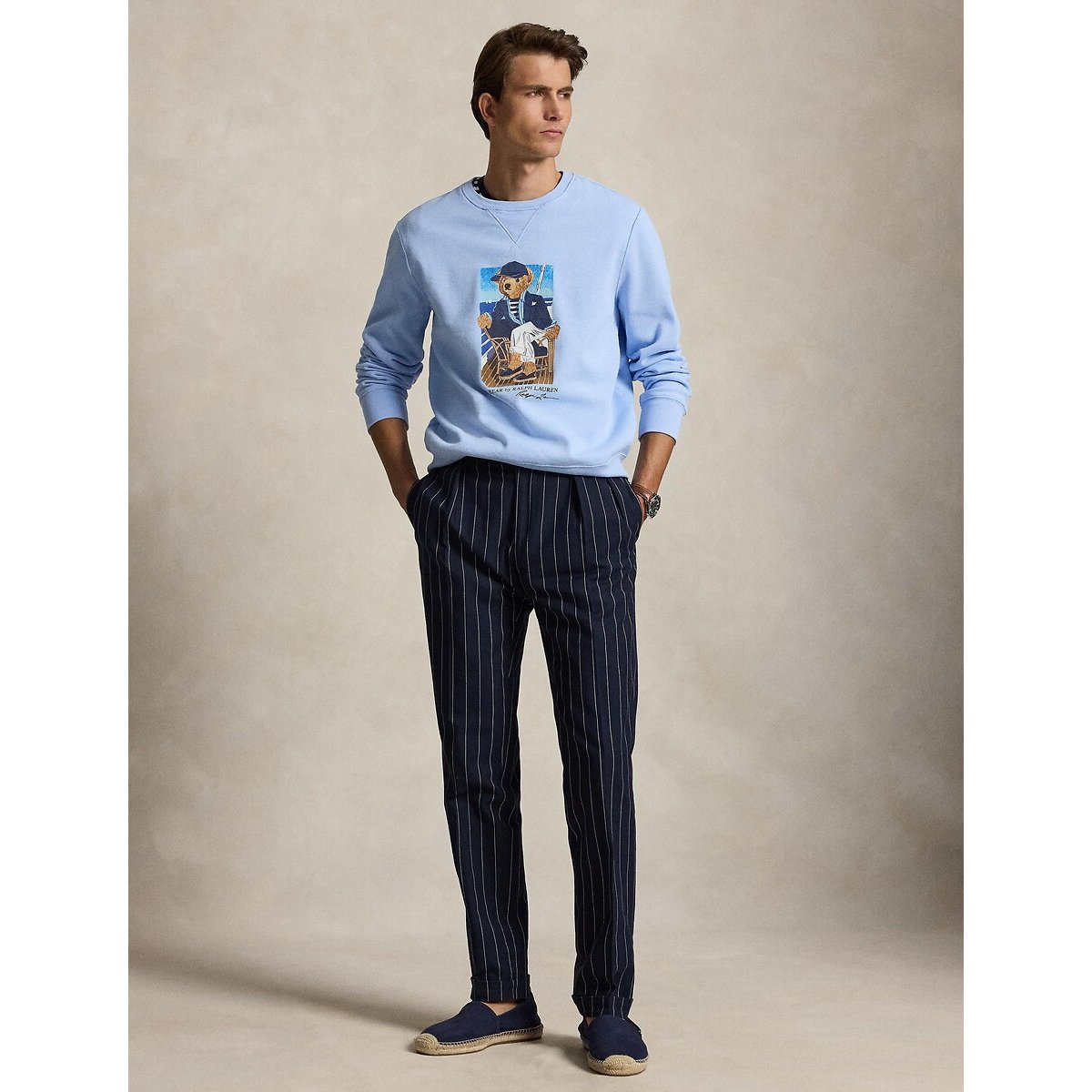 Polo Bear trui in molton lichtblauw, POLO RALPH LAUREN