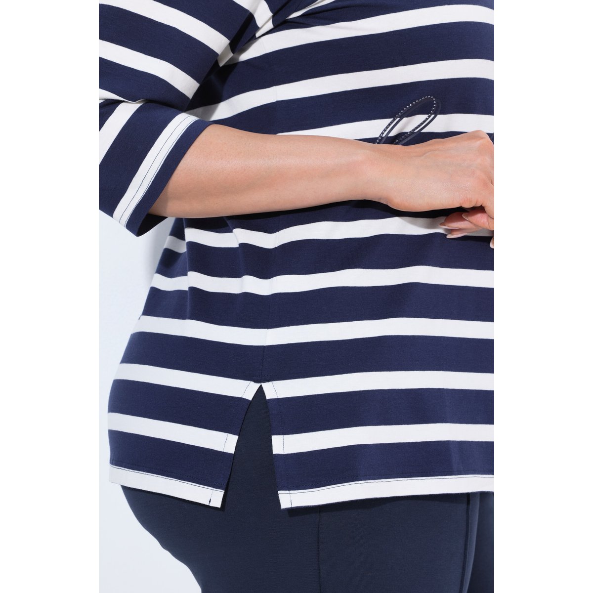 T-shirt à rayures, coupe oversize marine, ULLA POPKEN
