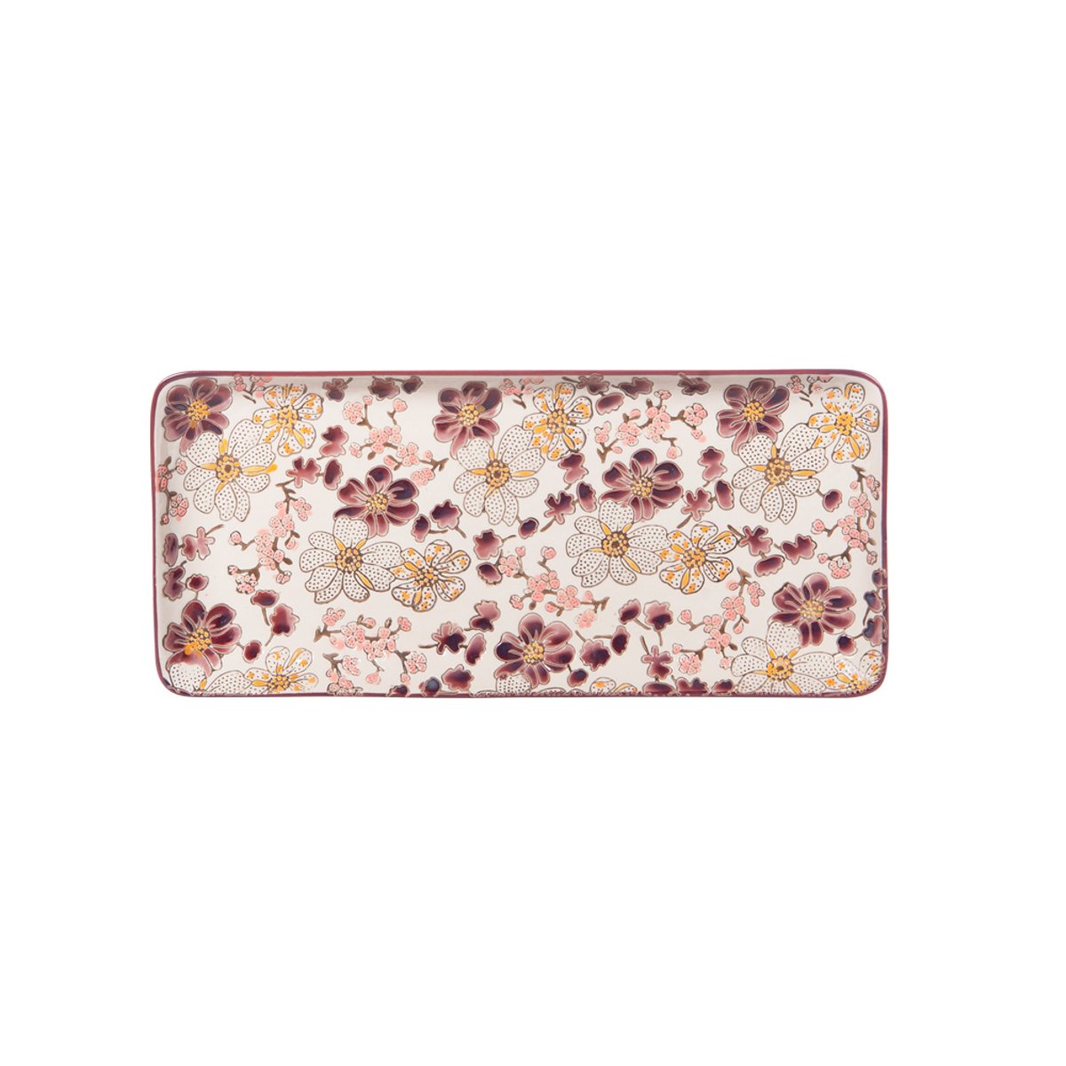 Plat à cake Kiyo 36x16 cm - KIYO rouge, TABLE PASSION