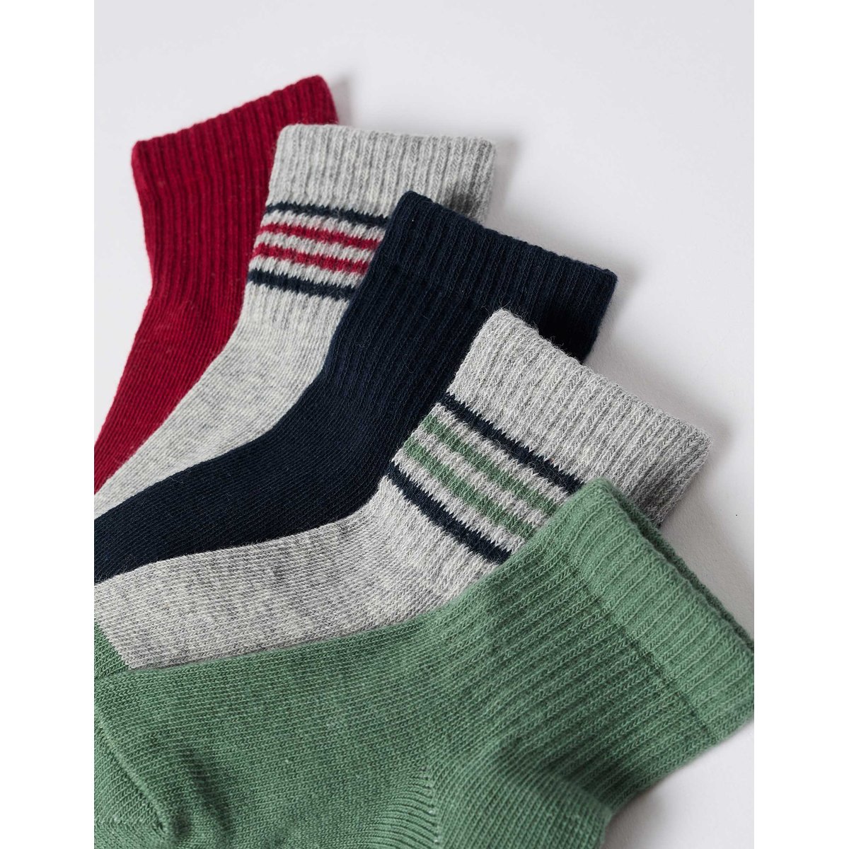 Lot de 5 paires de chaussettes unies/à rayures multicolore, ZIPPY