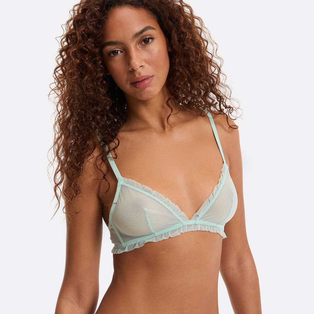 Triangle en tulle stretch uni, OPHELIE vert d'eau, LA REDOUTE COLLECTIONS