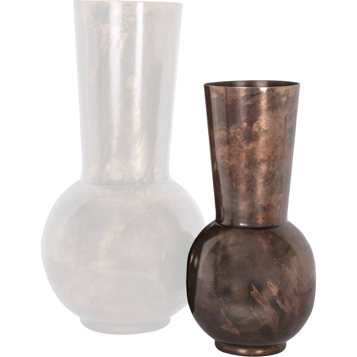 Vase en aluminium patiné style contemporain cuivre patiné élégant, RECOLLECTION