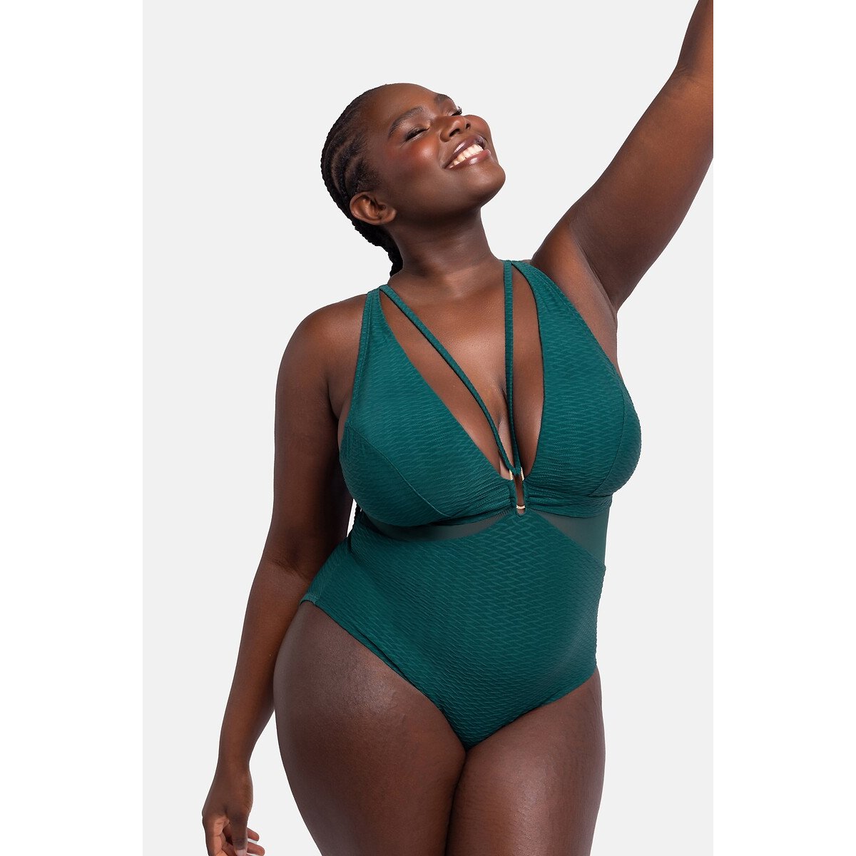 1-Piece Shaping Swimsuit, Bati green, DORINA