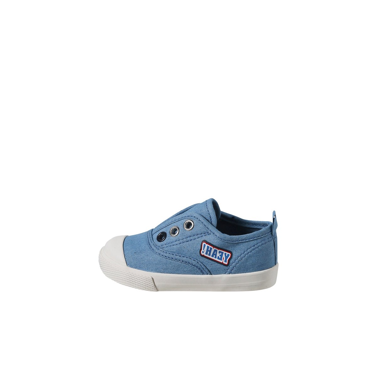 Baskets en toile bébé bleu jean, VERTBAUDET