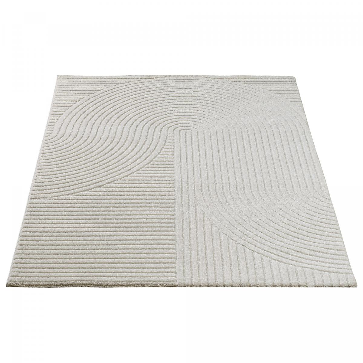 Tapis tissé à motif simple LYN9 B pour salon et chambre à coucher écru, UN AMOUR DE TAPIS