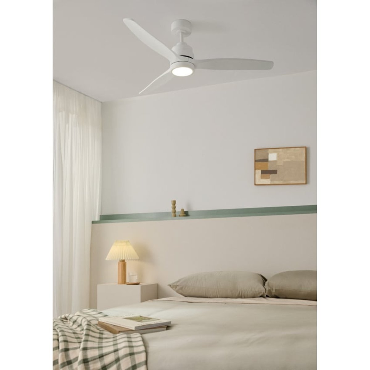 Ventilateur de plafond avec pales en ABS technique avec lumière et télécommande WIND STYLANCE blanc/blanc, CREATE