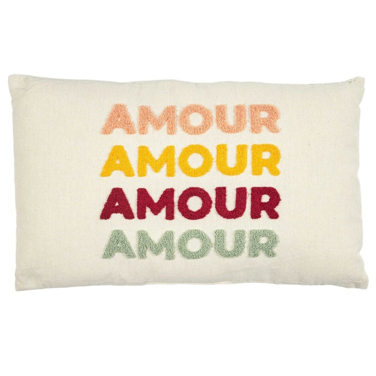 Coussin avec bouclette 30x50 AMOUR multicolore, DECORATIE