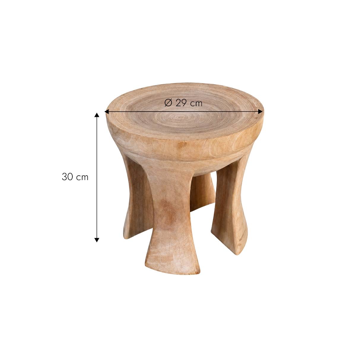Tabouret en bois de manguier EZRIEL bois clair, MADE IN MEUBLES