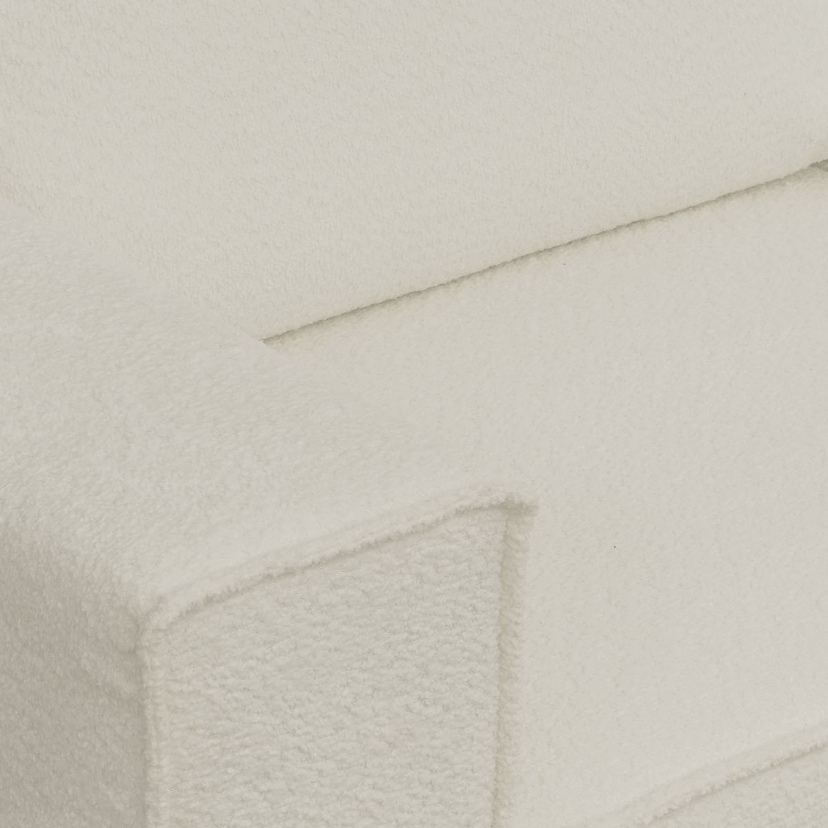 Canapé convertible 3 places en tissu bouclette - HARPER ecru, HOMIFAB