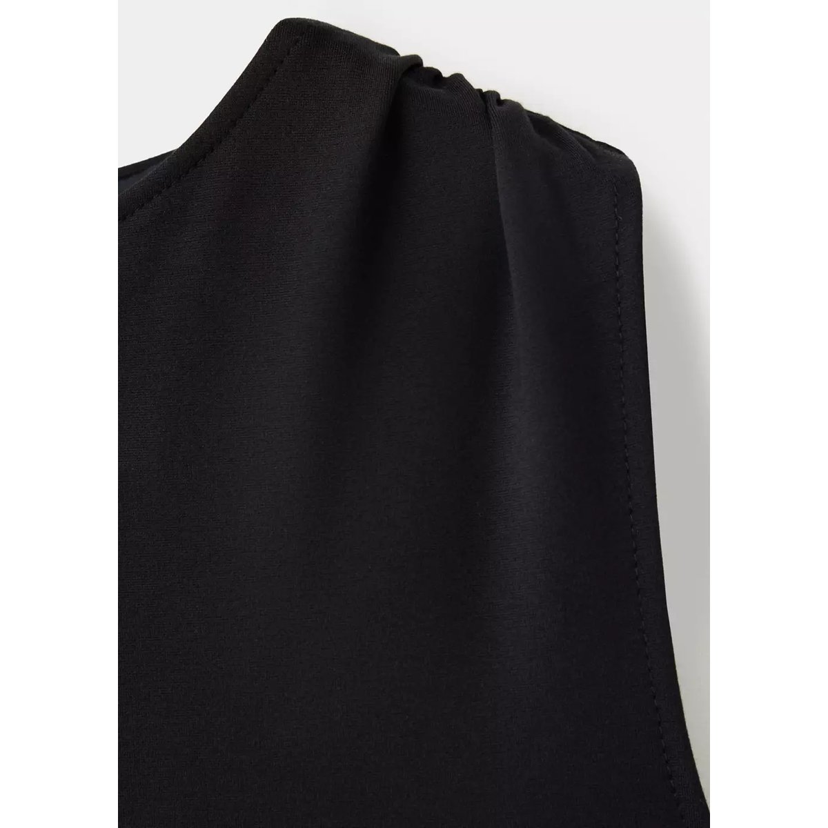 Combinaison à ceinture avec détails froncés noir, MANGO