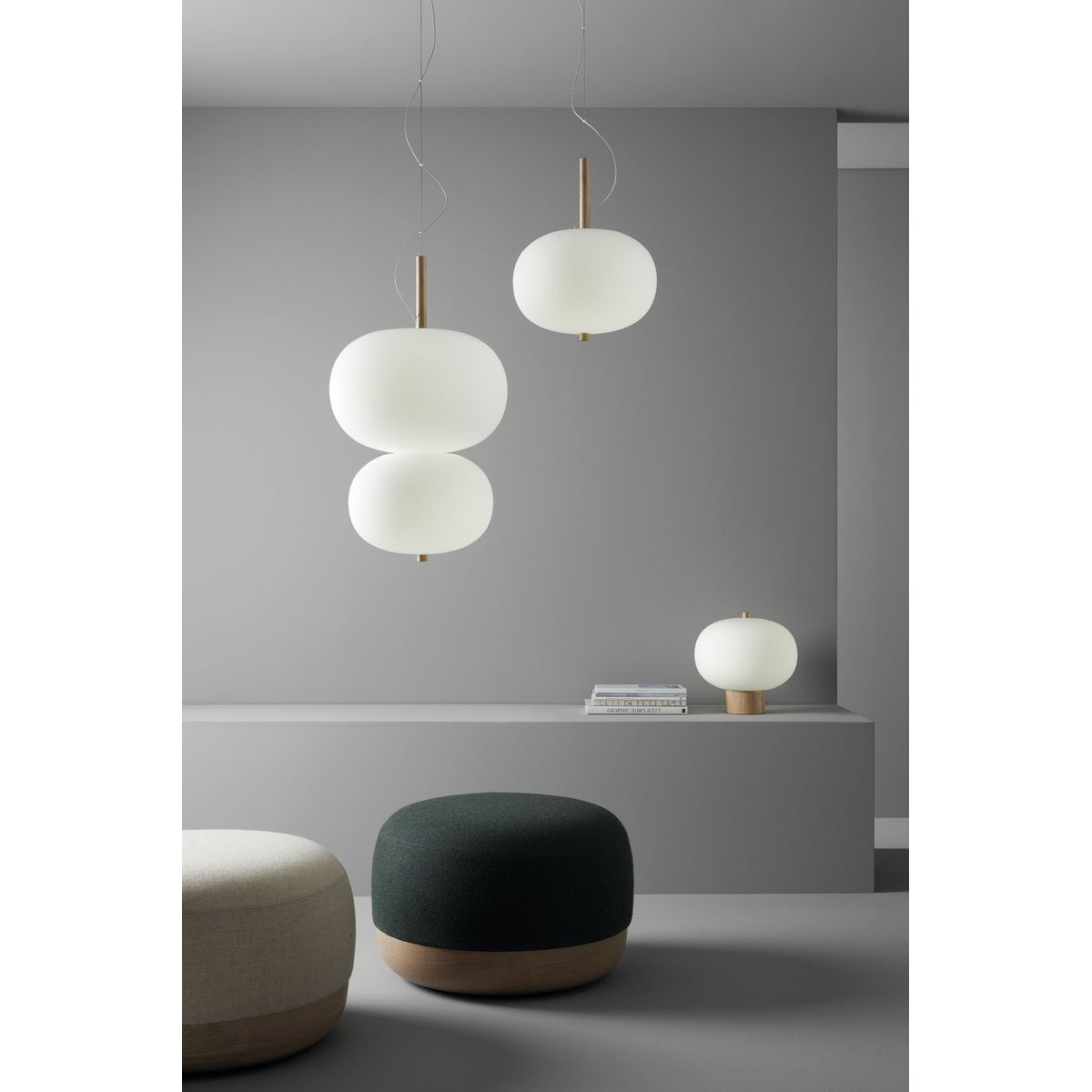 Lampe design en bois scandinave, ILARGI bois, LEDS C4