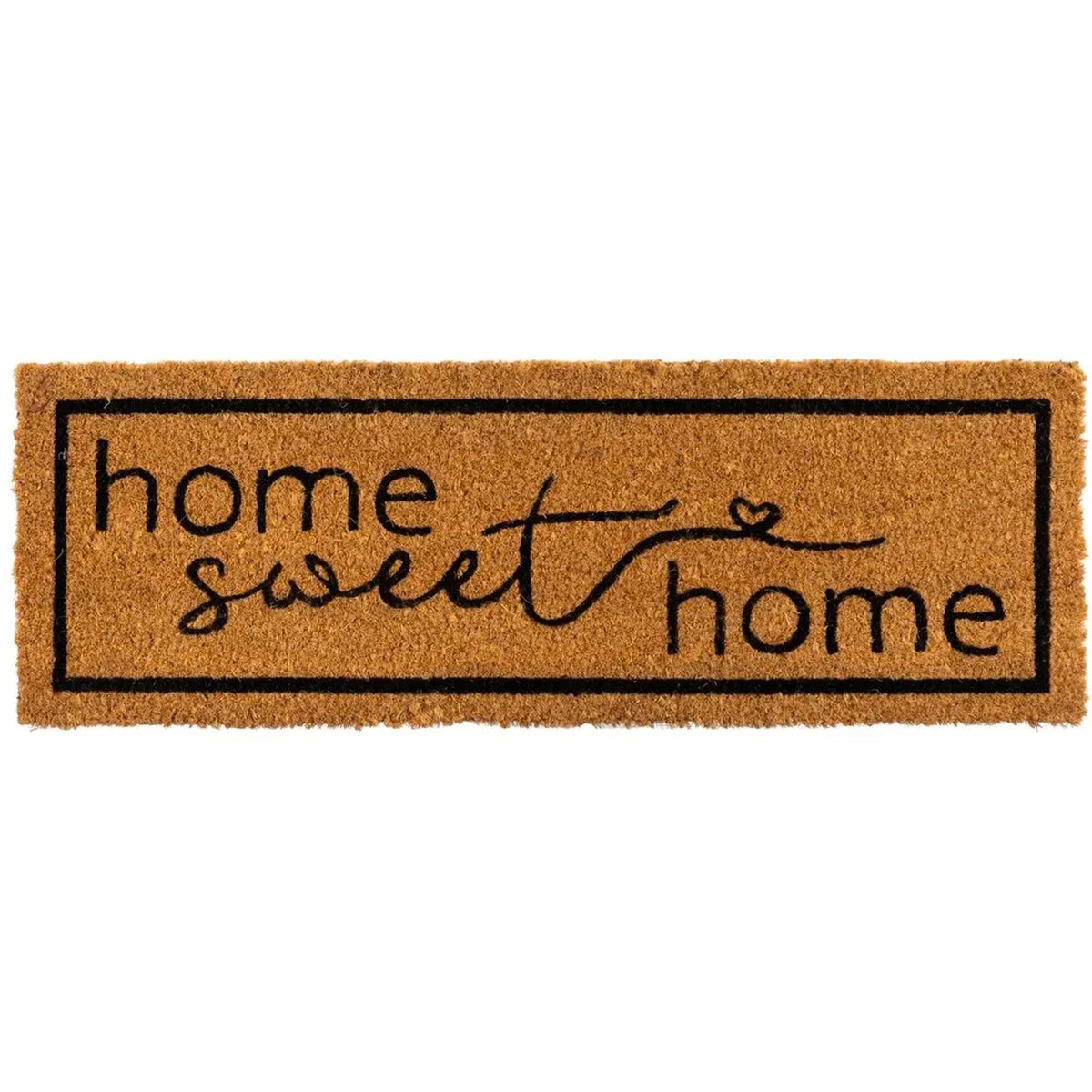 Paillasson coco long étroit Home sweet home 75x25x1.5cm marron, WADIGA